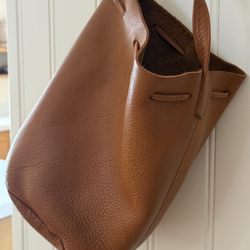 Vintage Baggu Brown Leather Tote Bag